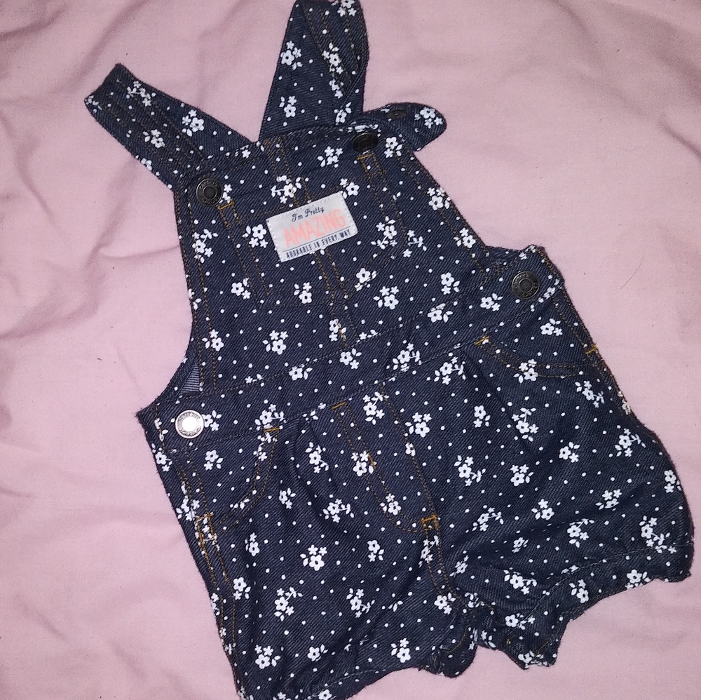 Baby girl adorable jean overall